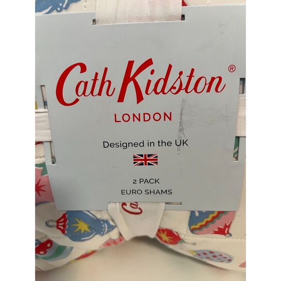 NWT 2 Cath Kidston Christmas Baubles Pastel Euro-Shams. - Picture 2 of 8